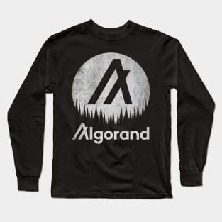 Vintage Algorand ALGO Coin To The Moon Crypto Token Cryptocurrency Wallet Birthday Gift For Men Women Long Sleeve T-Shirt